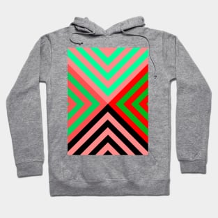 Black and Green Red Triangular Hoodie